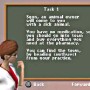 Treatment instruction for sick animal in paws and claws pet vet game
